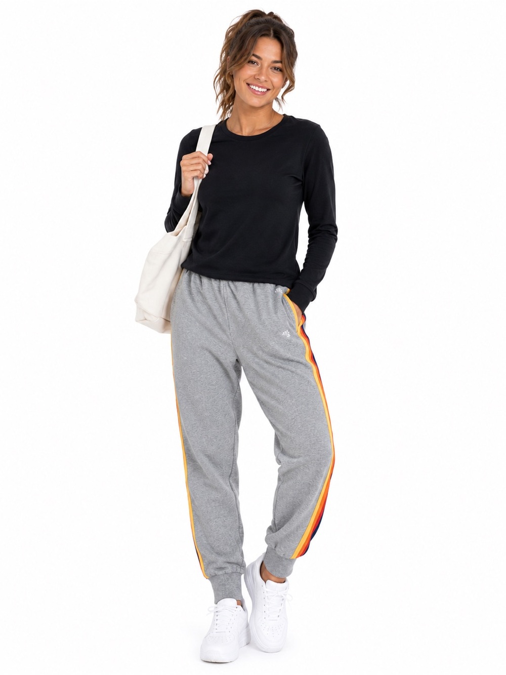 “Viral” Aldi Women's Grey Joggers with Sunset Stripe Side Trim